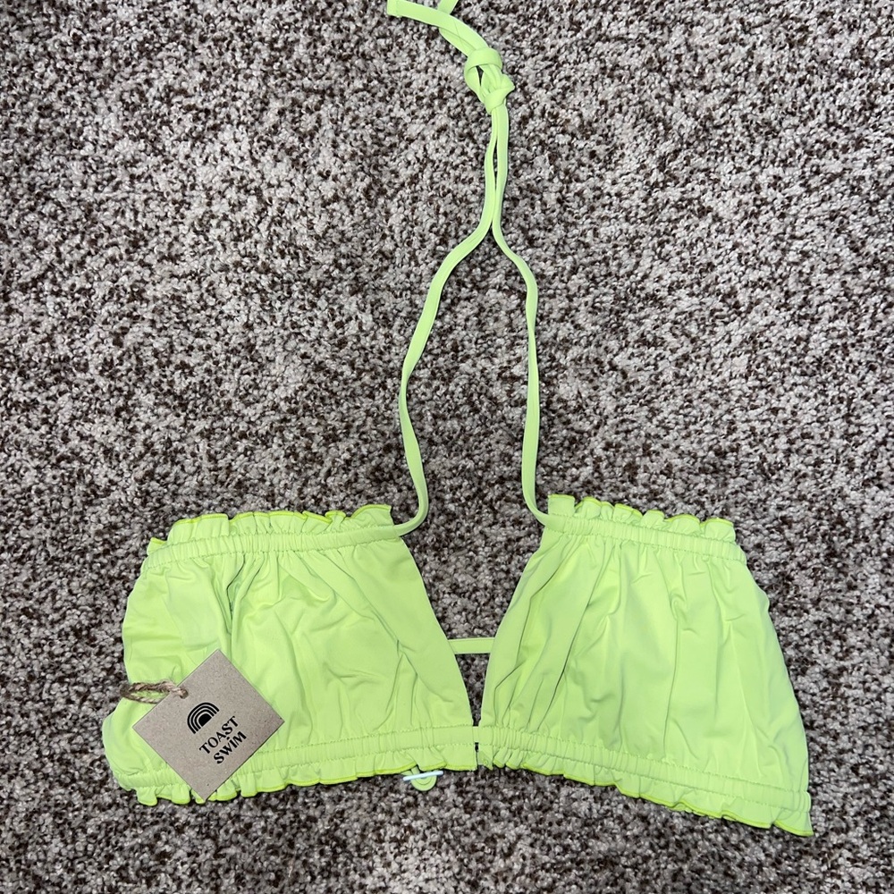 Free People Lime Green Bikini Top
